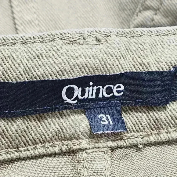 Quince Women's Cropped Wide Leg Khaki Organic Cotton & Spandex Pants Size 31 - Picture 4 of 6